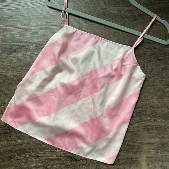 Victoria secret striped pink cami tank top m adj - Picture 1 of 8